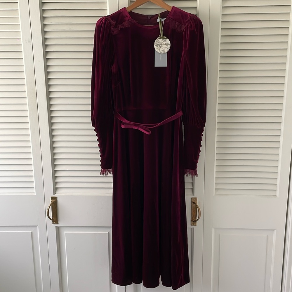 Nicola Bathie for Antonio Melani Red Velvet dress